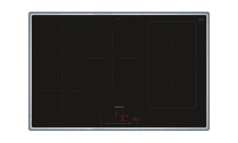 Siemens ED845HWB1E iQ500, Smartes Induktionskochfeld, 80 cm, Schwarz, Mit Rahmen aufliegend, Kombi-I