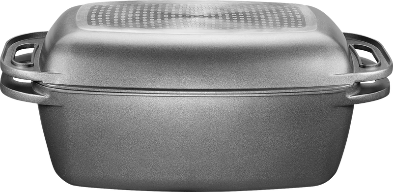 Gourmet XXL Bräter mit Deckel "Gourmet" 42,8x26,2cm Aluguss antihaft