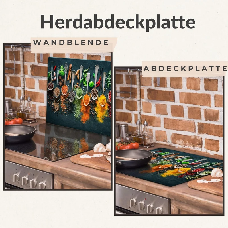 TMK | Herdabdeckplatte 60x52 Einteilig Glas Elektroherd Induktion Herdschutz Spritzschutz Glasplatte