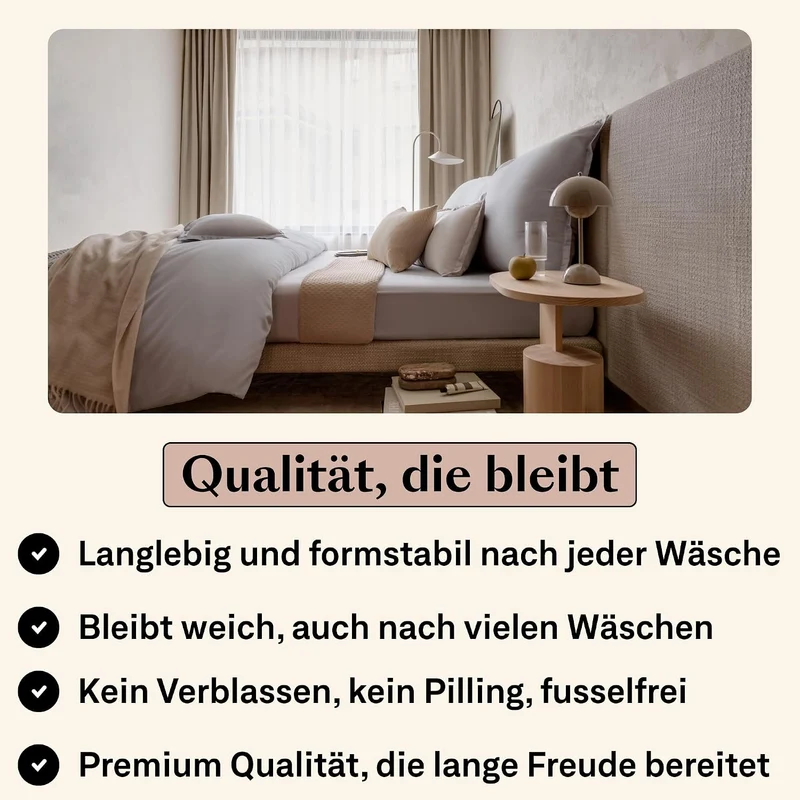 Amqua Mako Satin Kissenbezug (1x) aus ägyptischer Baumwolle 40x60 cm, hellgrau (1x) 40x60cm Grau/ He
