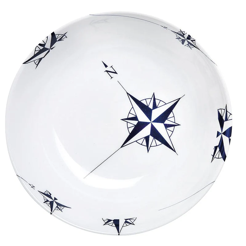 Marine Business Northwind Suppen/Müslischale, Melamin, weiss und blau, 15 x 15 x 4.3 cm, 6 Stück