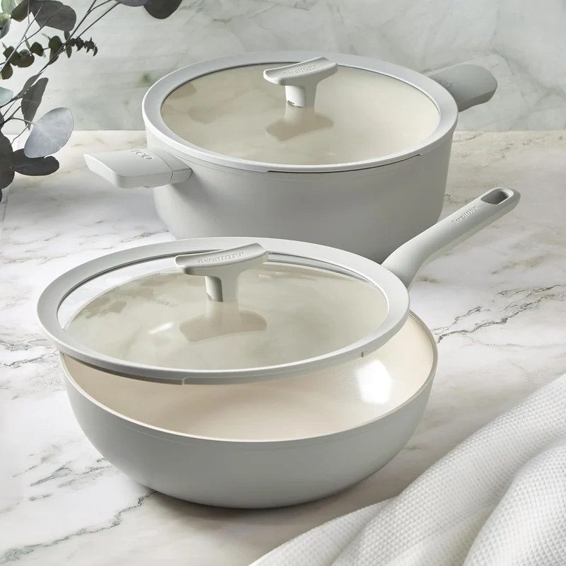Berghoff Leo Antihaft Wok mit Deckel Balance Moonmist 28cm