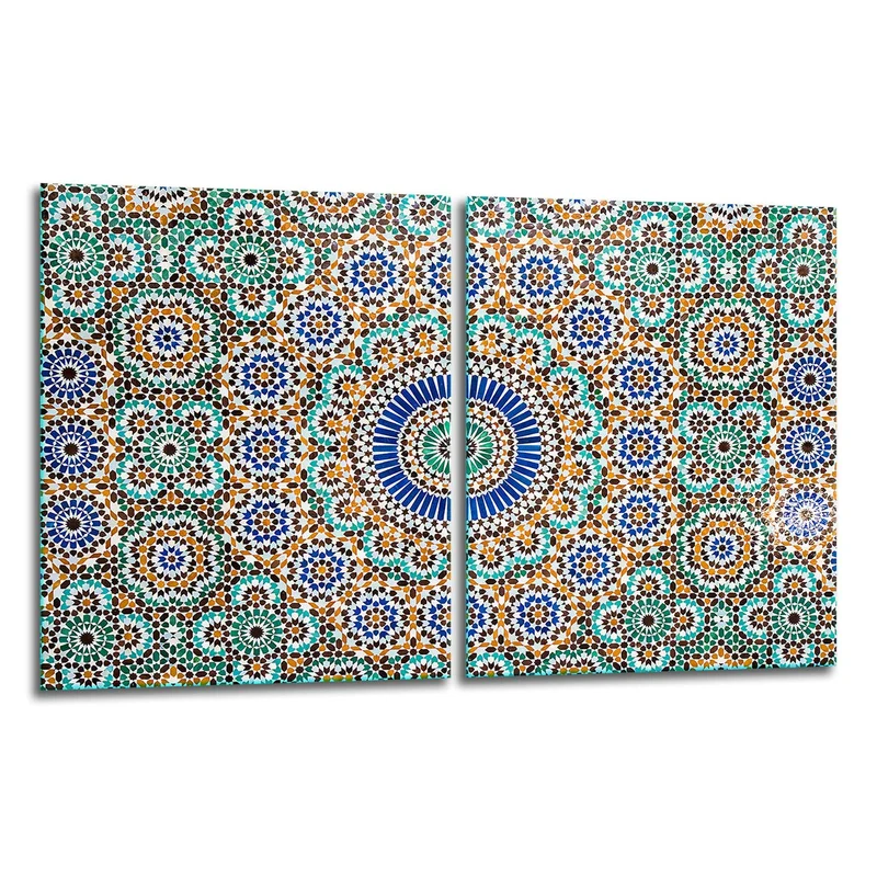 TMK | Herdabdeckplatten Set 2x40x52 cm Ceranfeld Abdeckung Glas Spritzschutz Abdeckplatte Glasplatte