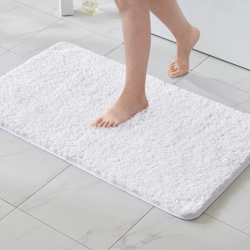 MIULEE Badematte Weiche Badteppich rutschfest Badvorleger Fussmatte Badzimmermatte Bettvorleger Flau