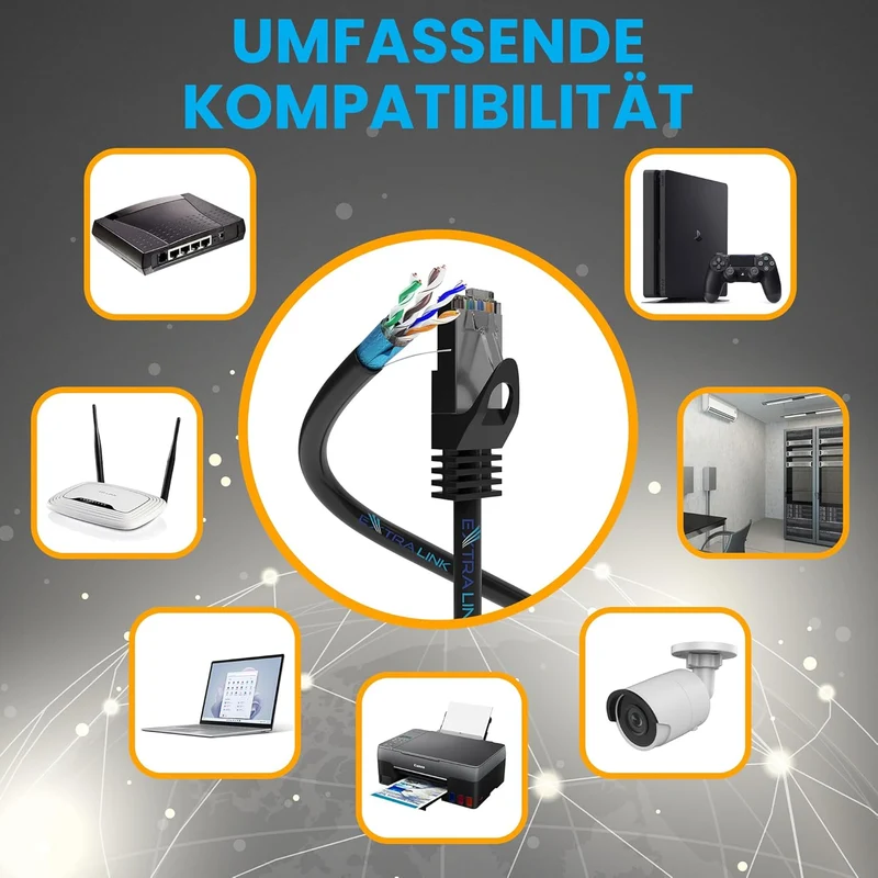 EXTRALINK CAT 5E FTP F/UTP Outdoor Ethernet Kabel 100 METER Extern Twisted Pair Internet Kabel LAN V