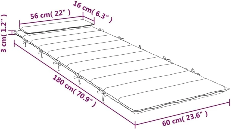 Tidyard Sonnenliegen-Auflage Liegenauflage Sitzkissen Gartenliegen-Auflage Sitzauflage Liegestuhl Li