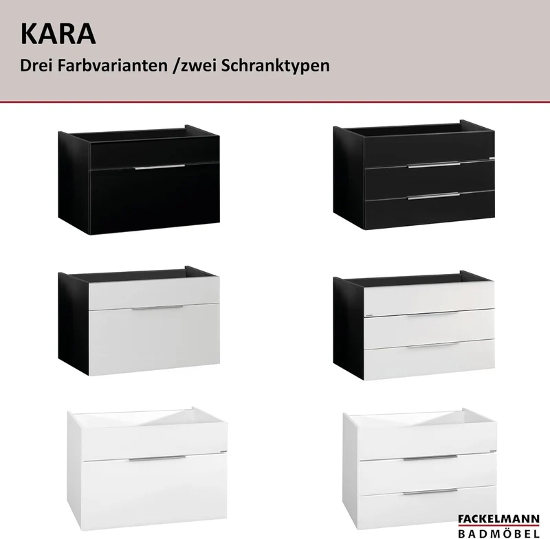 FACKELMANN Waschtischunterschrank KARA / Badschrank mit Soft-Close-System / Masse (B x H x T): ca. 8