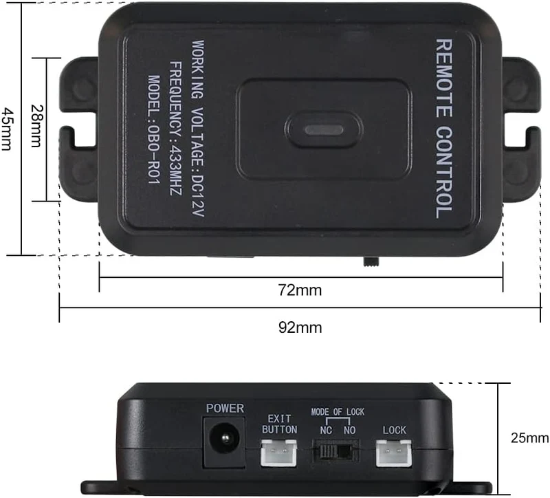 FUSYTULY 433MHz Wireless Access Control Kit Alarm System Fernbedienung Entriegeln + Netzteil + Tür E