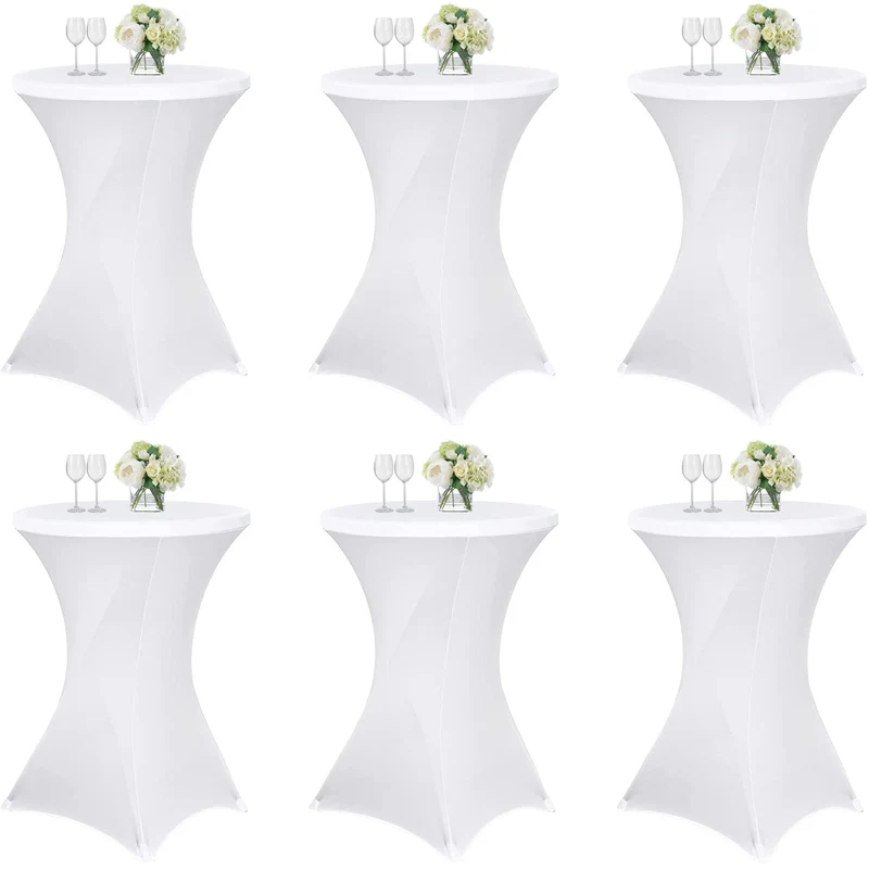 6 Stück stehtisch hussen stehtische Spandex Stretch Tischdecke 80cm, für Bistrotisch Ø 80-85 cm, Für