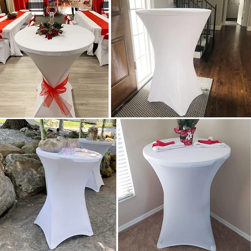 6 Stück stehtisch hussen stehtische Spandex Stretch Tischdecke 80cm, für Bistrotisch Ø 80-85 cm, Für