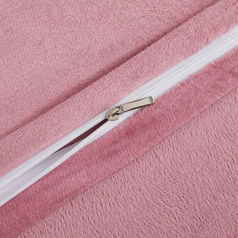 Damier Winter Plüsch Bettwäsche 155x220cm Rosa Altrosa Cashmere Touch Warme Bettwäsche Set 3 Teilig