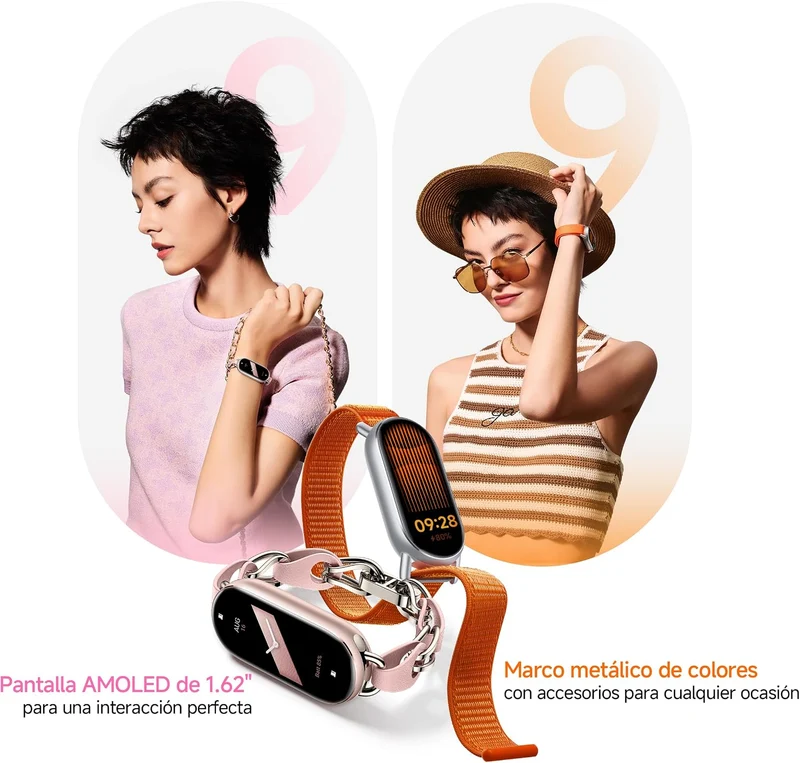 Xiaomi Smart Band 9 Fitness Tracker, AMOLED Display with 1200 Nits, Sp02 Tracking, Sleep and Heart R