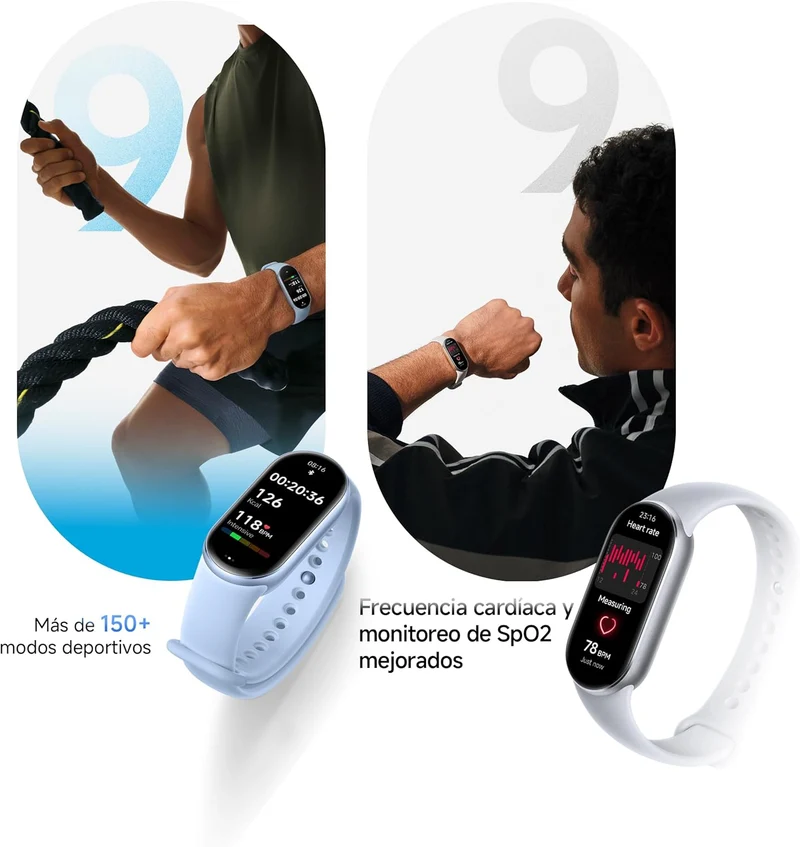 Xiaomi Smart Band 9 Fitness Tracker, AMOLED Display with 1200 Nits, Sp02 Tracking, Sleep and Heart R