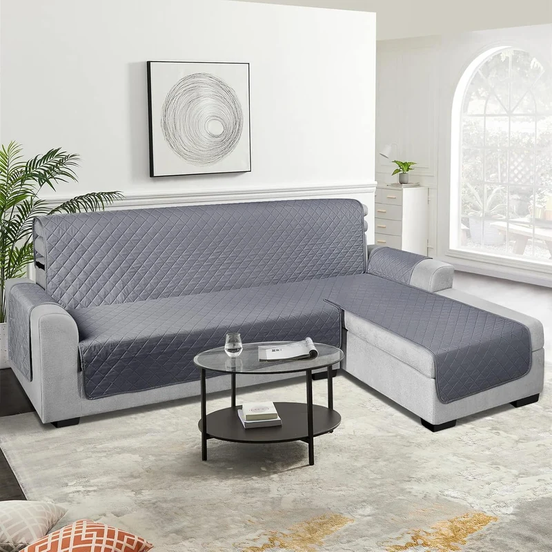TAOCOCO Chaiselongue Sofabezug L Form, Wasserdichter Stretch Sofa überzug, Sofaschoner rutschfest, M