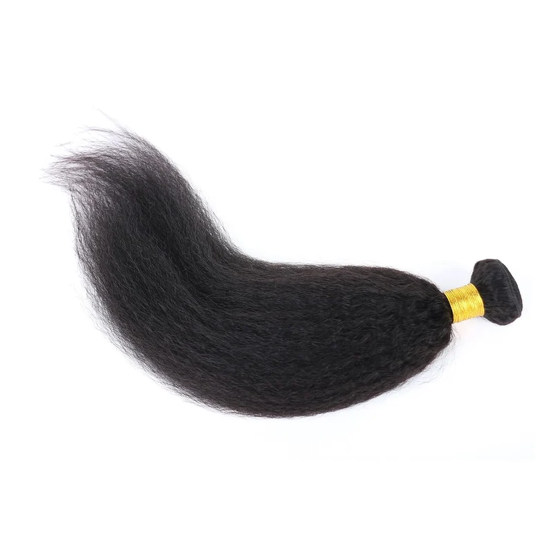 Kinky Straight Human Hair ，Single Bundle 14 Inch Yaki Straight Human Hair Extensions One Bundles， 10