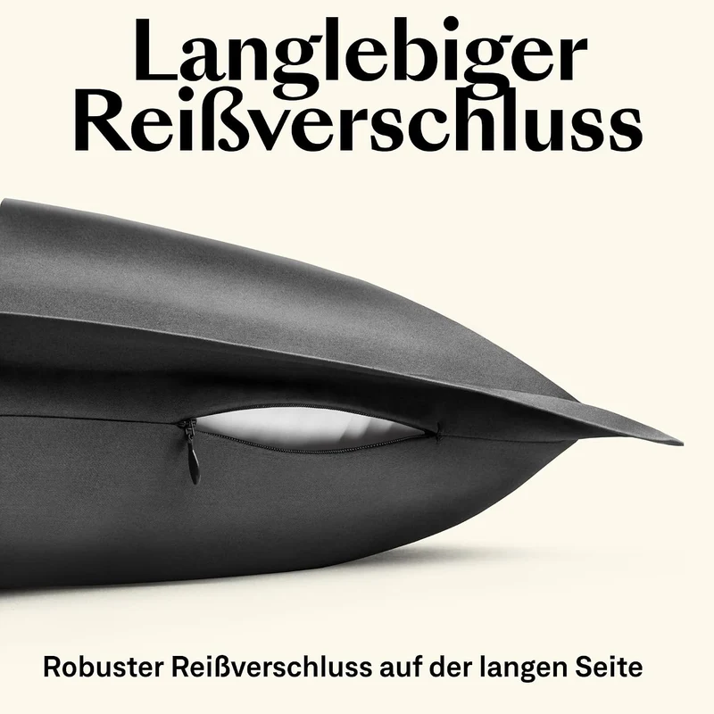 Amqua Mako Satin Kissenbezug 2er Set Kissenbezüge 65x65 cm, 100% ägyptische Baumwolle (Zertifiziert)