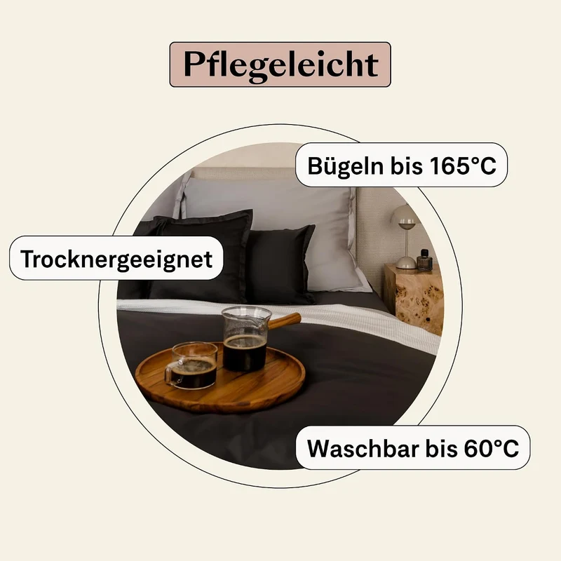 Amqua Mako Satin Kissenbezug 2er Set Kissenbezüge 65x65 cm, 100% ägyptische Baumwolle (Zertifiziert)