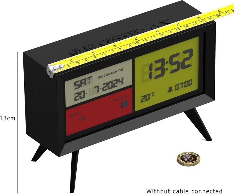 NEWGATE® Spectronoma Moderner LCD-Wecker, Schwarz, Schwarz