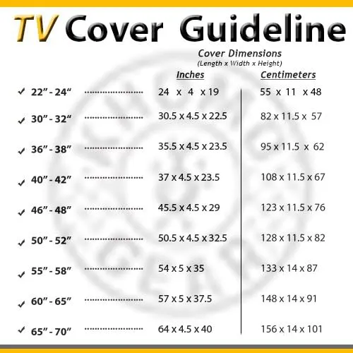 KHOMO GEAR TV-Displayschutzfolie für den Aussenbereich, Grau (VC-TV-Cover-24-Grau) 22'' - 24'' beige