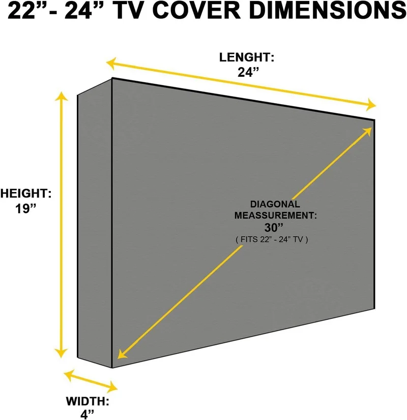 KHOMO GEAR TV-Displayschutzfolie für den Aussenbereich, Grau (VC-TV-Cover-24-Grau) 22'' - 24'' beige