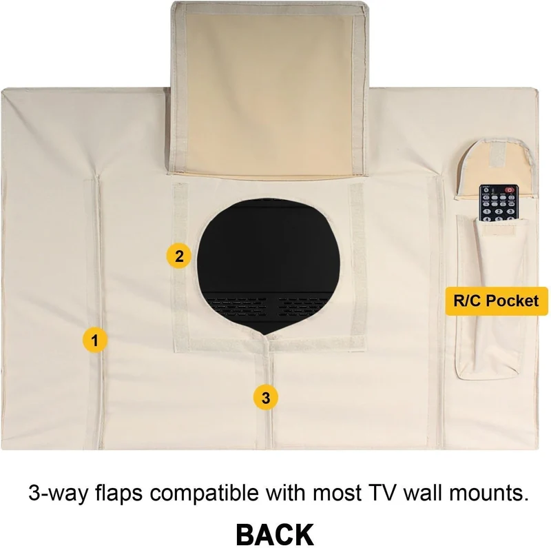 KHOMO GEAR TV-Displayschutzfolie für den Aussenbereich, Grau (VC-TV-Cover-24-Grau) 22'' - 24'' beige