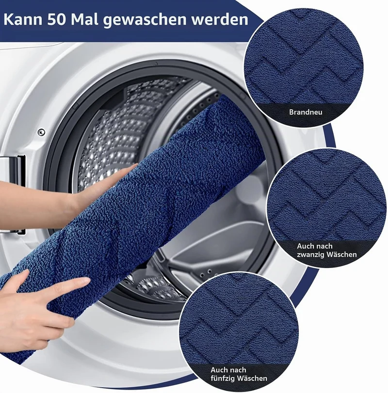 Biscpro Innen Aussen Fussmatte 50 x 120 cm, Schmutzfangmatte rutschfest Fussmatte Innen Waschbar Ein