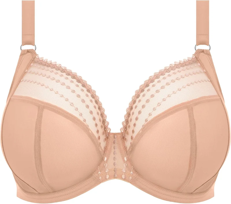ELOMI Damen Matilda Ungefütterter Tauch Bügel Plunge-BH, Blickdicht 100G Beige, 100G Beige