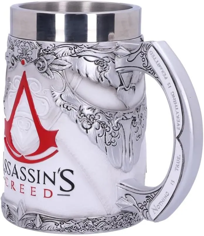Nemesis Now B5296S0 Officially Licensed White Game Tankard, Resin w. Stainless Steel Bierkrug, offiz