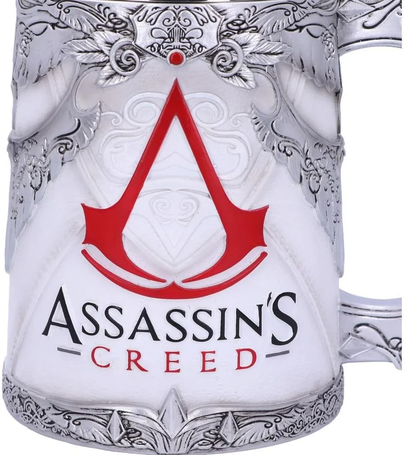 Nemesis Now B5296S0 Officially Licensed White Game Tankard, Resin w. Stainless Steel Bierkrug, offiz