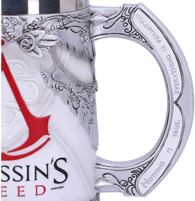 Nemesis Now B5296S0 Officially Licensed White Game Tankard, Resin w. Stainless Steel Bierkrug, offiz