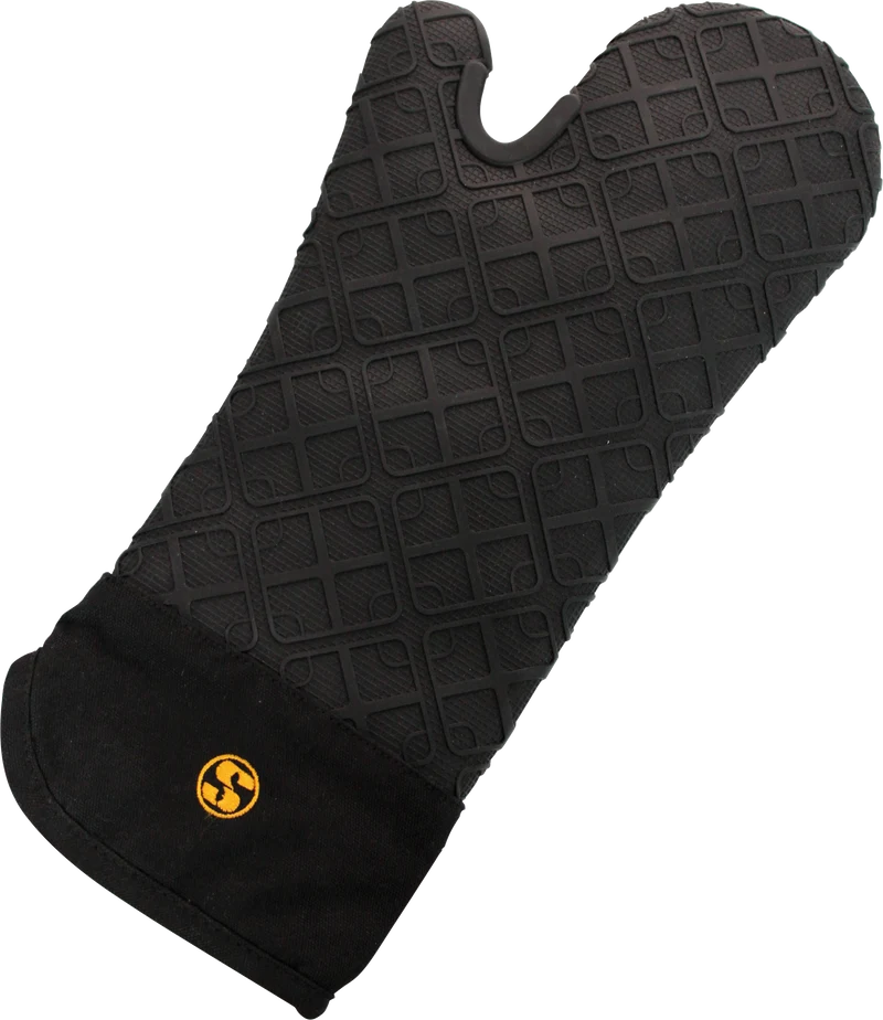 Silikon Hitze-Handschuh "Silikon" mit Baumwoll-Stulpe L: 38cm schwarz