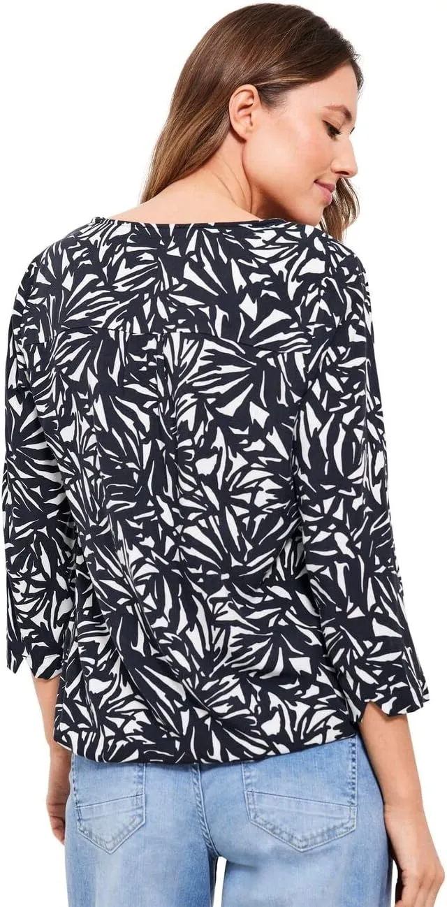 Cecil Damen Blusenshirt Bedruckt M Deep Blue, M Deep Blue