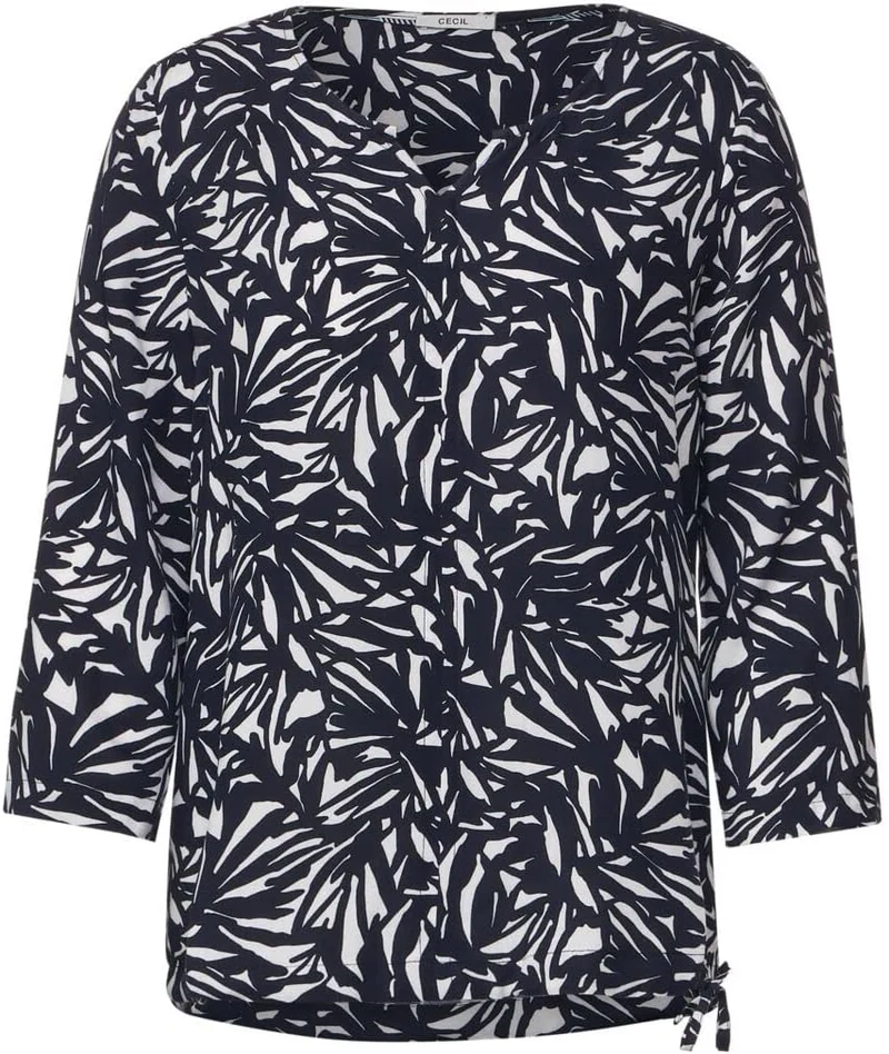 Cecil Damen Blusenshirt Bedruckt M Deep Blue, M Deep Blue