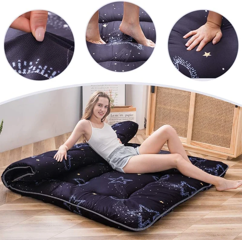 MAXYOYO Japanische Bodenmatratze Futonmatratze, Verdicken Tatami Matte Isomatte Faltbare Roll Up Mat