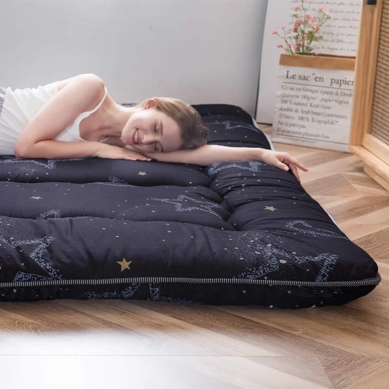 MAXYOYO Japanische Bodenmatratze Futonmatratze, Verdicken Tatami Matte Isomatte Faltbare Roll Up Mat