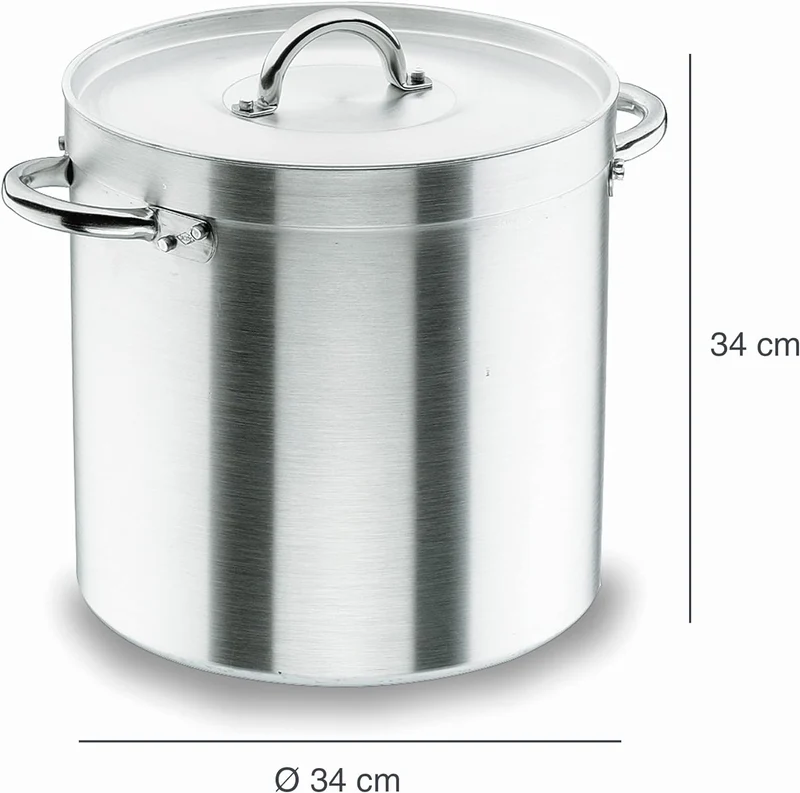 Lacor 20134 Hoher Suppentopf mit Deckel 34 cm, Silber 34 Ø(cm) / 34 h(cm), 34 Ø(cm) / 34 h(cm)