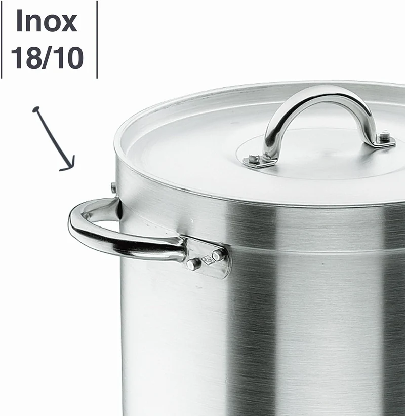 Lacor 20134 Hoher Suppentopf mit Deckel 34 cm, Silber 34 Ø(cm) / 34 h(cm), 34 Ø(cm) / 34 h(cm)