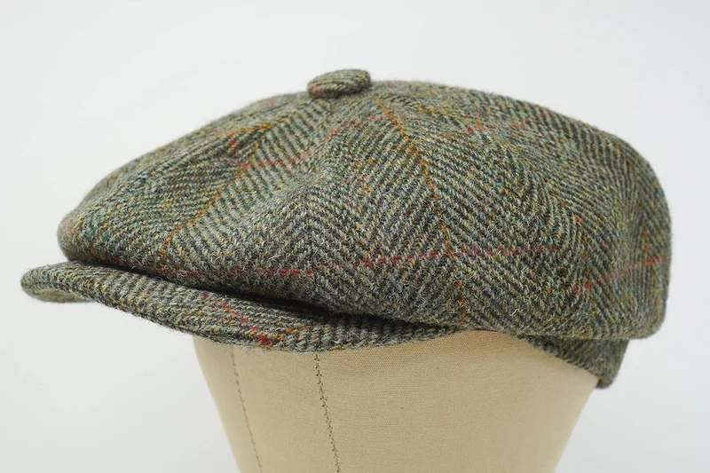 Borges & Scott Lomond Schirmmütze Newsboy – Schiebermütze aus 100% handgewebter Wolle - Harris Tweed