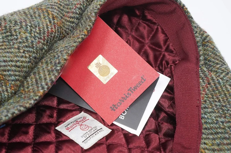 Borges & Scott Lomond Schirmmütze Newsboy – Schiebermütze aus 100% handgewebter Wolle - Harris Tweed