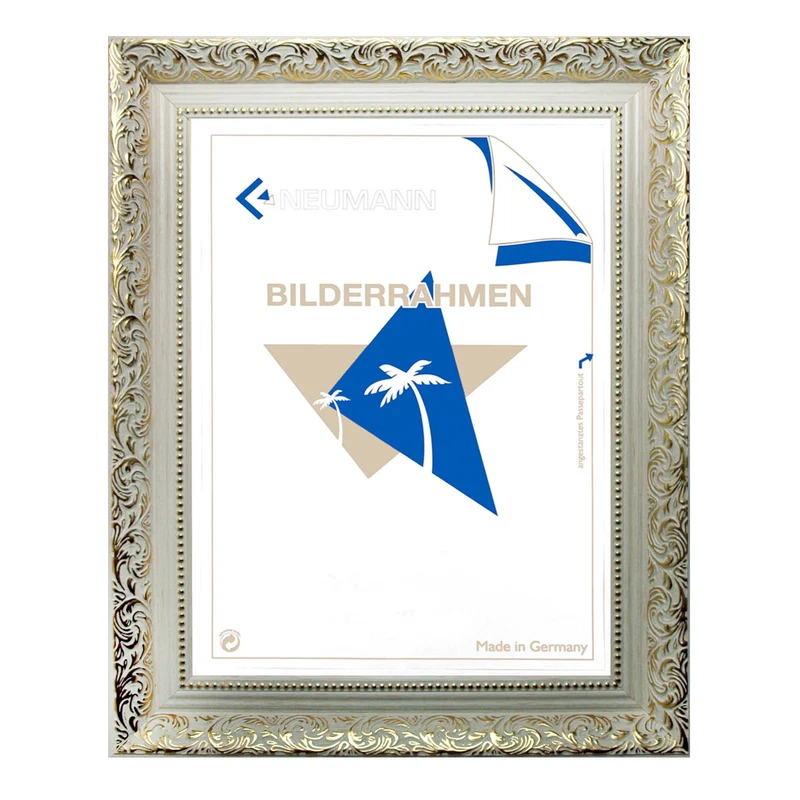 Barockrahmen weiss mit Gold verziert 469 BIA/ORO, Wechselrahmen 40x60 cm 40x60 cm Wechselrahmen, 40x