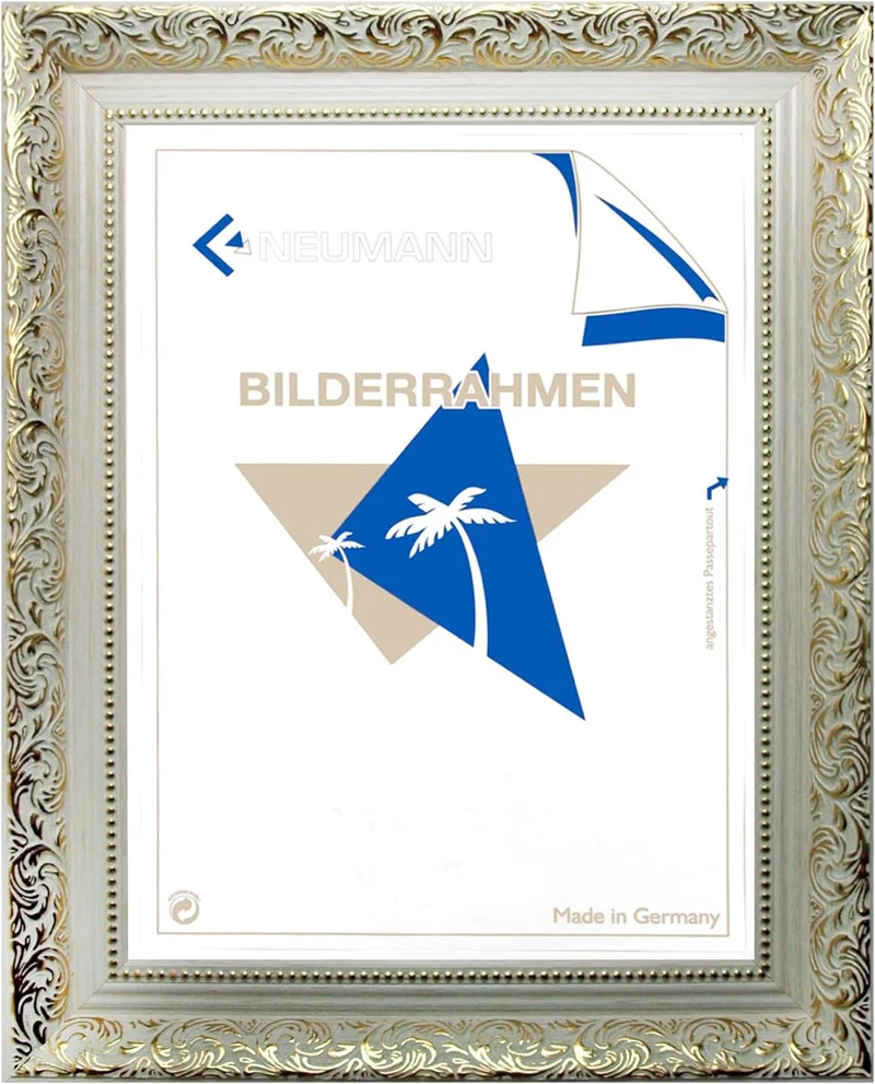 Barockrahmen weiss mit Gold verziert 469 BIA/ORO, Wechselrahmen 40x60 cm 40x60 cm Wechselrahmen, 40x