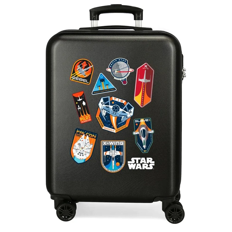 Star Wars Badges Kabinentrolley, 38 x 55 x 20 cm, Schwarz, 38x55x20 cms, Kabinenkoffer, Schwarz