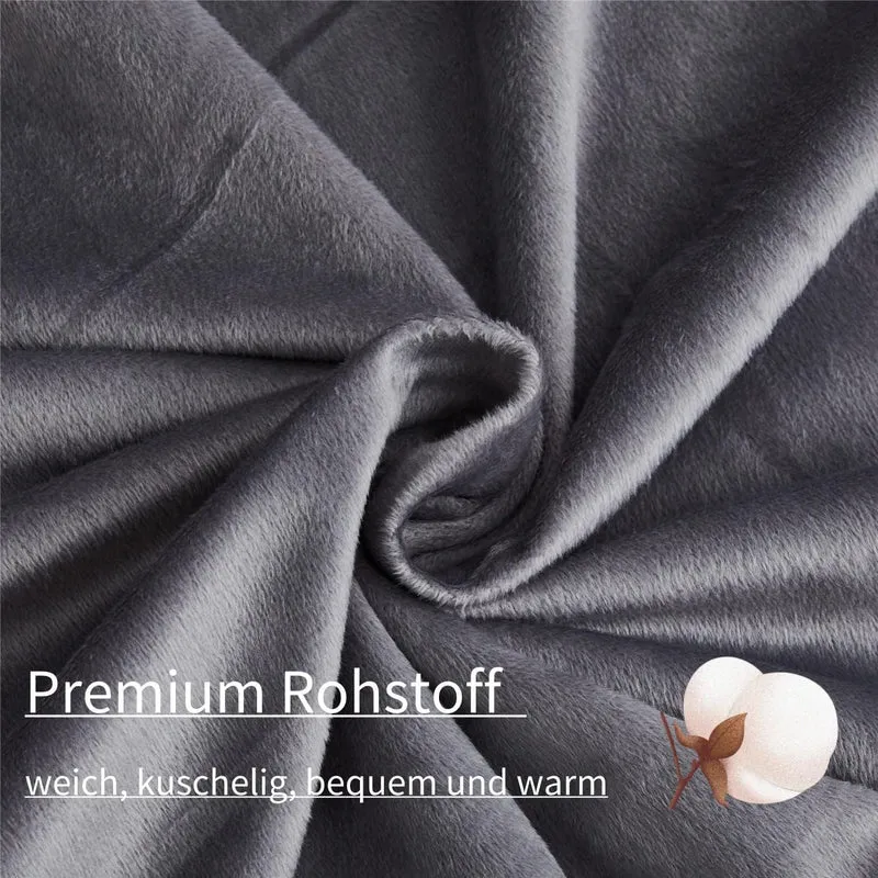 Boqingzhu Flauschige Plüsch Spannbettlaken 200x200cm Grau Fleece Flanell Cashmere Touch Spannbetttuc