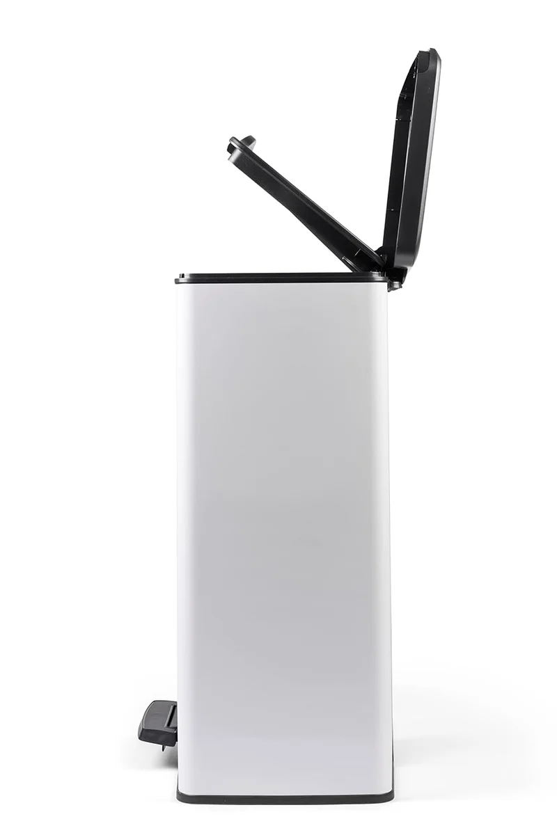 Curver Mülleimer Deco Rechteck, 65 l, Weiss, für Küche, Waschküche, Garage, 486 x 284 x 615 mm, Poly