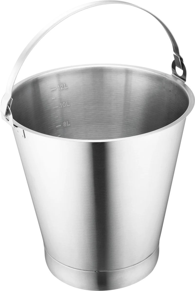 cent Eimer mit Skala und Bodenreifen, Edelstahl 12 Liter