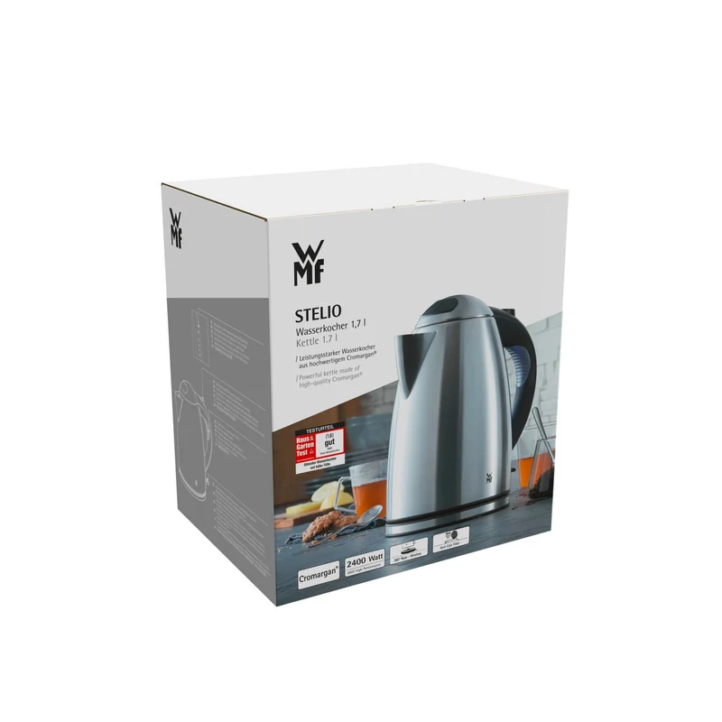 WMF Stelio 0413020012 - 1,7 l - 2400 W - Schwarz - Edelstahl - Edelstahl - Kunststoff - Wasserstandsanzeige - Überhitzungsschutz