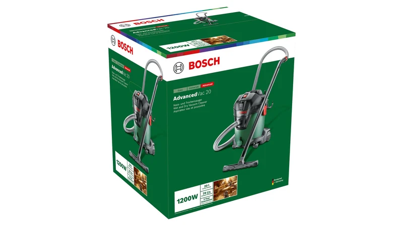 Bosch Nass- und Trocken Staubsauger AdvancedVac 20 (1200 Watt, 20 Liter Behältervolumen, in Karton)