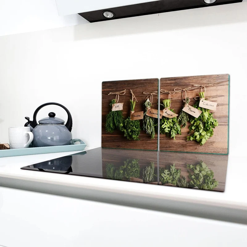 TMK | Herdabdeckplatten ceranfeld 2 Teilig 40x52 cm | Ceranfeldabdeckung Küche Elektroherd Induktion