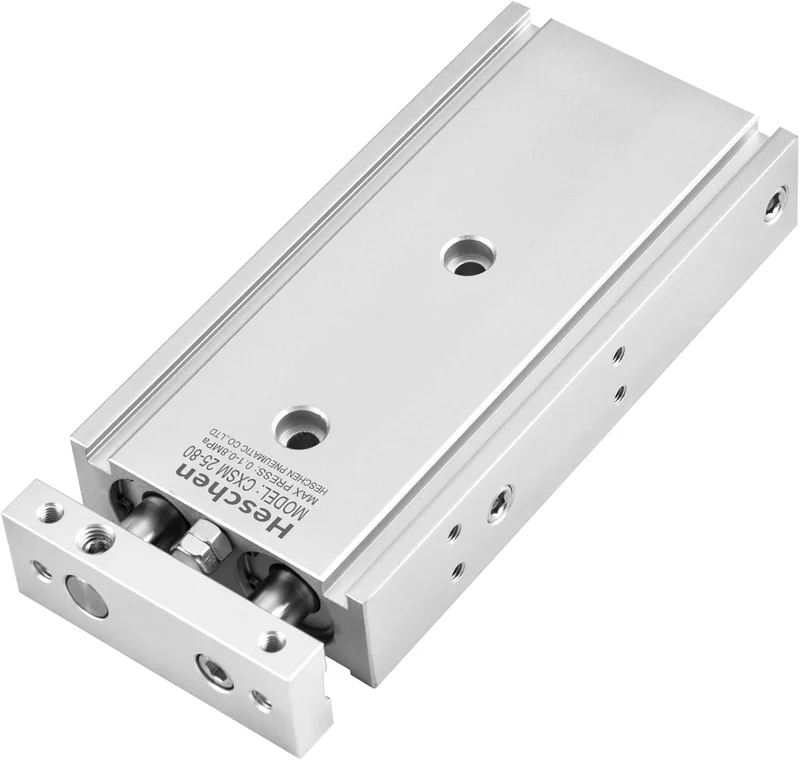 Heschen Doppelter Aluminium-Luftzylinder CXSM 25-80, Führungsstangen-Platte, Doppelstabgeführt, Pneu