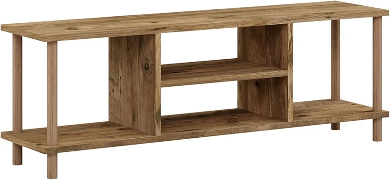 [en.casa] TV Schrank Ærøskøbing mit 2 Ablagefächern TV Bank 43 x 120 x 29 cm Fernsehtisch mit 2 Stau